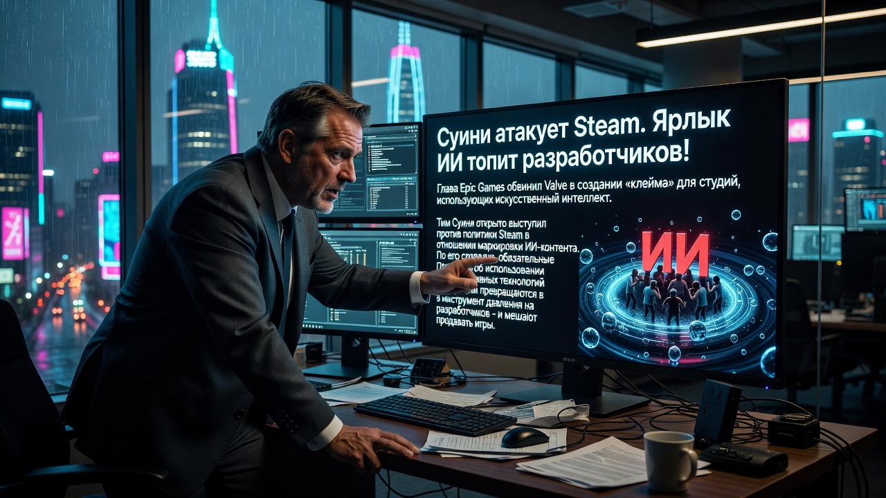 Суини атакует Steam. Ярлык ИИ топит разработчиков!