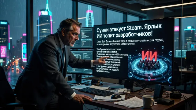 Суини атакует Steam. Ярлык ИИ топит разработчиков!